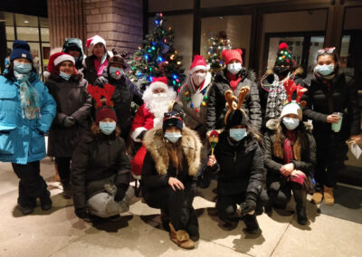 West Oakville Preschool Centre staff with Santa